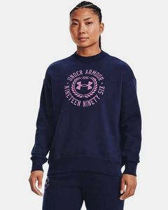 Women's UA Rival Fleece Crest Graphic Crew offers at $33.97 in Under Armour