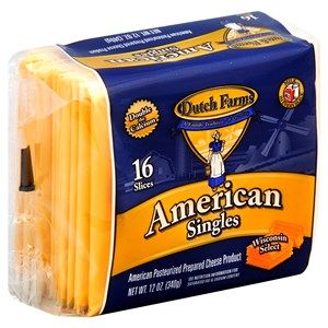 Dutch Farms Prepared Cheese Product, Singles, American, 16 slices [12 oz (340 g)] offers at $2 in La Bonita Supermarkets