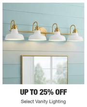 Up to 25% off select Vanity Lighting deals at 