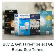 Buy 2, get 1 free select GE Bulbs deals at 
